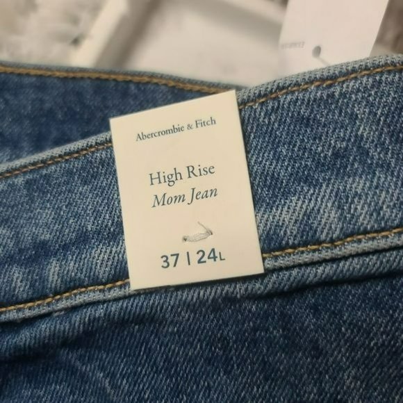 Abercrombie & Fitch Womens High Rise Mom Jeans Dark Wash Size 37 - Picture 5 of 10